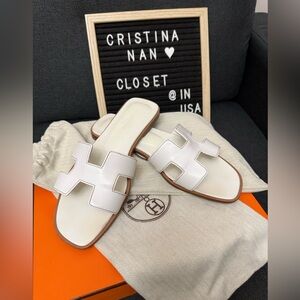 HEEMES white oran sandals